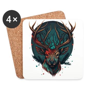 Love For Deers - Coasters (set of 4) - white - Front