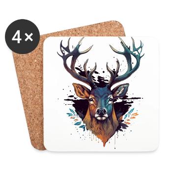 Stag - Coasters (set of 4) - white - Front