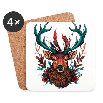 Deer - Coasters (set of 4) - white - Front
