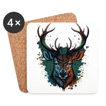 Buck Head - Coasters (set of 4) - white - Front