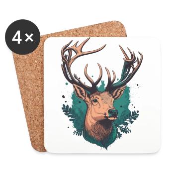 Deer Hunting Lover - Coasters (set of 4) - white - Front