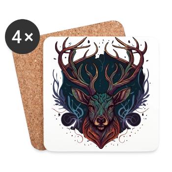 Deer Bow Hunter - Coasters (set of 4) - white - Front