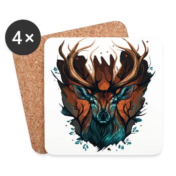 Deer Hunting - Coasters (set of 4) - white - Front