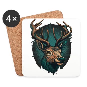 Buck Hunter - Coasters (set of 4) - white - Front