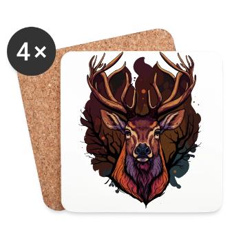 Chasseur de bois - Dessous de verre (lot de 4) - blanc - Devant