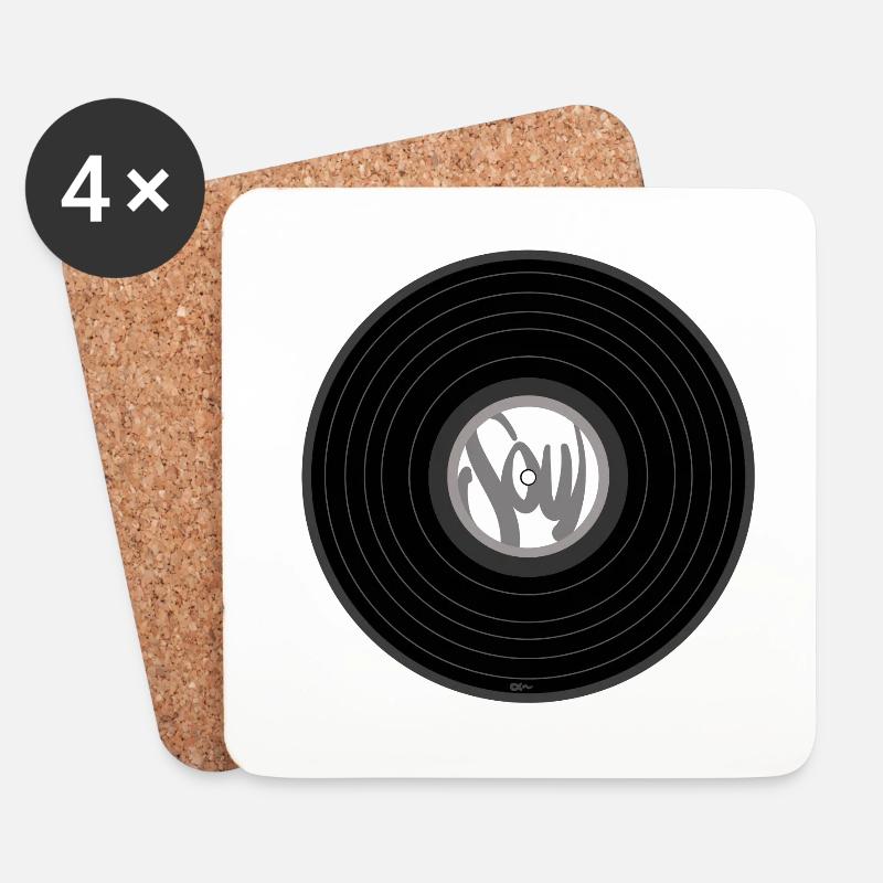 Vinyl - Untersetzer (4er-Set) - Weiß