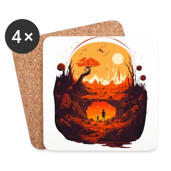 alien creature - Coasters (set of 4) - white - Front