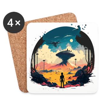 This World - Coasters (set of 4) - white - Front