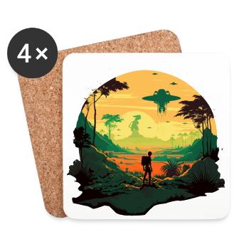Aventure extraterrestre - Dessous de verre (lot de 4) - blanc - Devant
