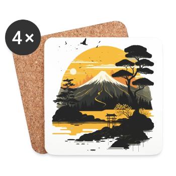 Montagne - Dessous de verre (lot de 4) - blanc - Devant