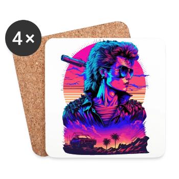 Retro Sunrise - Dessous de verre (lot de 4) - blanc - Devant