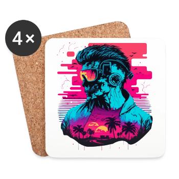 Funk der Zukunft - Untersetzer (4er-Set) - Weiß - Vorne