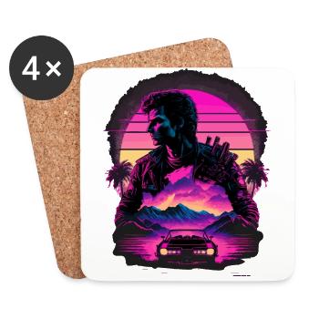 Synthwave Art - Coasters (set of 4) - white - Front