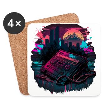 Vaperwave Kassette - Untersetzer (4er-Set) - Weiß - Vorne