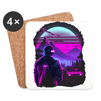 Kunstwerke der 80er - Untersetzer (4er-Set) - Weiß - Vorne