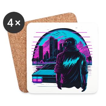 Retro Futerepunk - Coasters (set of 4) - white - Front