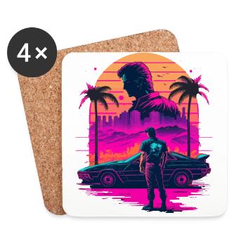 Retro Vaperwave - Coasters (set of 4) - white - Front