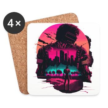 Retro Cyborg - Coasters (set of 4) - white - Front