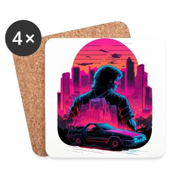 Ville de Vaperwave - Dessous de verre (lot de 4) - blanc - Devant