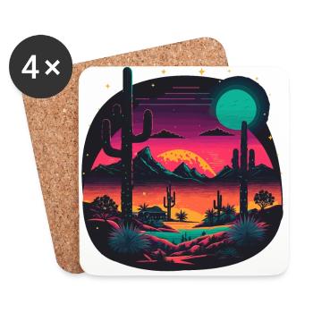 Neon Desert - Coasters (set of 4) - white - Front