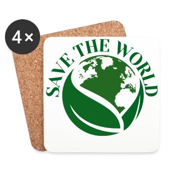 SAVE THE WORLD - Dessous de verre (lot de 4) - blanc - Devant