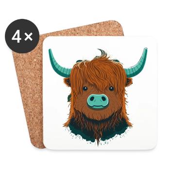 Yak mignon - Dessous de verre (lot de 4) - blanc - Devant