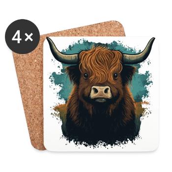 Yak Cow - Coasters (set of 4) - white - Front