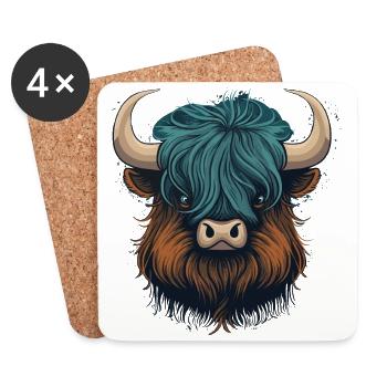 Yak Tier - Untersetzer (4er-Set) - Weiß - Vorne
