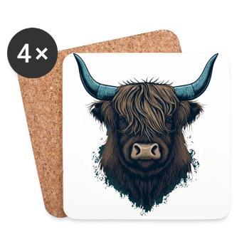 Yak Face - Coasters (set of 4) - white - Front