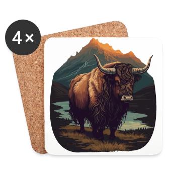 Yak Bull - Untersetzer (4er-Set) - Weiß - Vorne