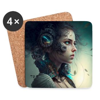 Graphic Design Girl - Coasters (set of 4) - white - Front