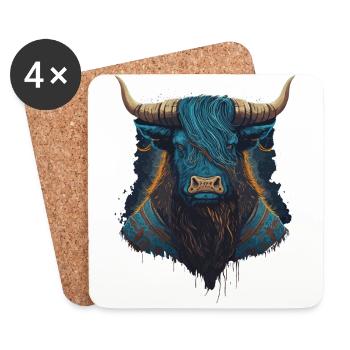 Yak Portrait - Coasters (set of 4) - white - Front