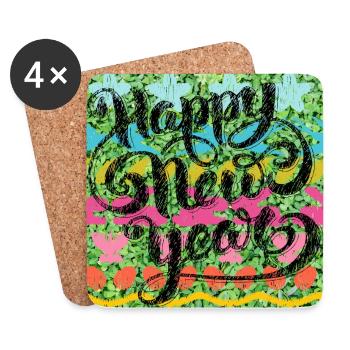 Bonne année ! - Dessous de verre (lot de 4) - blanc - Devant