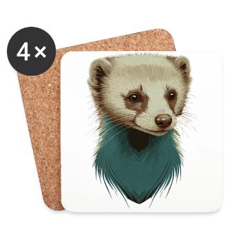Mignon furet - Dessous de verre (lot de 4) - blanc - Devant