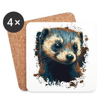 Propriétaire de furet - Dessous de verre (lot de 4) - blanc - Devant