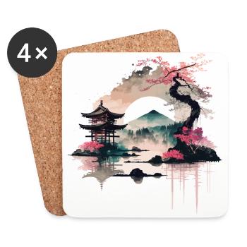 Japanese Sunrise - Coasters (set of 4) - white - Front