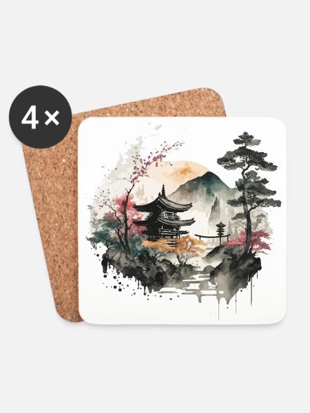 Sakura - Untersetzer (4er-Set) - Weiß