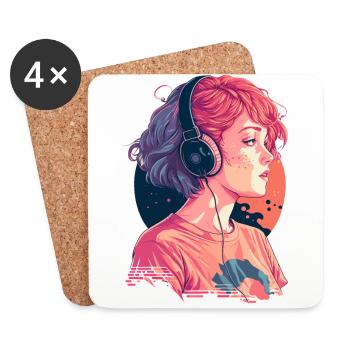 Lofi Music Lover - Coasters (set of 4) - white - Front