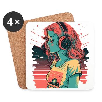 Waifu - Untersetzer (4er-Set) - Weiß - Vorne