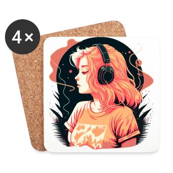 Geschenk - Untersetzer (4er-Set) - Weiß - Vorne