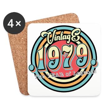 Millésime 1979 - Dessous de verre (lot de 4) - blanc - Devant