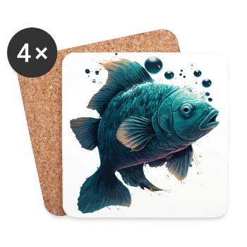 Fly Fishing - Coasters (set of 4) - white - Front