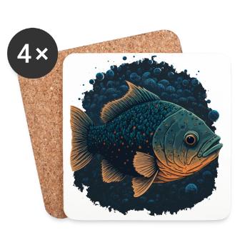 Aquarium Fan - Coasters (set of 4) - white - Front
