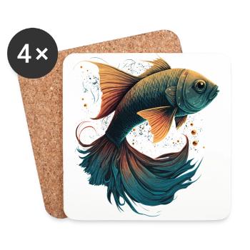 Fishing Gifts - Coasters (set of 4) - white - Front