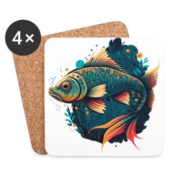 Fishing - Coasters (set of 4) - white - Front