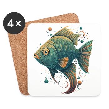 Fishing Sport - Coasters (set of 4) - white - Front