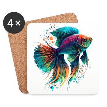Aquarium Fish - Coasters (set of 4) - white - Front