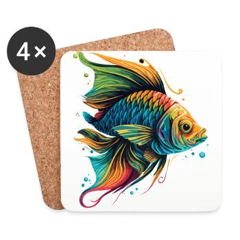 Unique Fish - Coasters (set of 4) - white - Front