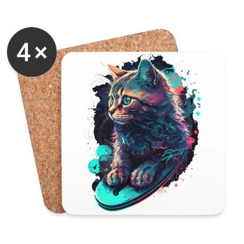 Vaporcat - Untersetzer (4er-Set) - Weiß - Vorne