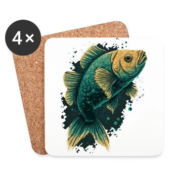 Fish Love - Coasters (set of 4) - white - Front
